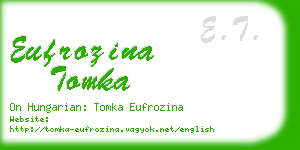 eufrozina tomka business card